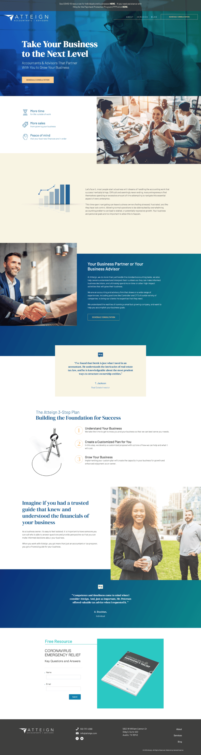 Full page screenshot of Atteign Accounting's homepage.