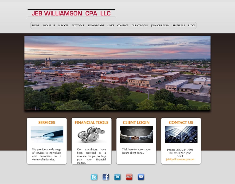 Before screenshot of Jeb Williamson CPA's website.